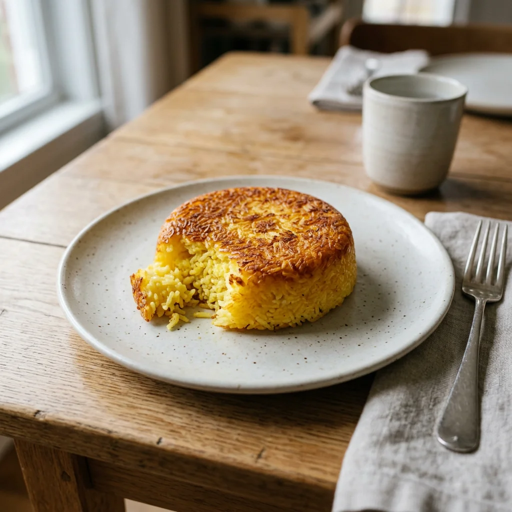 Individual Saffron Yogurt Tahchin