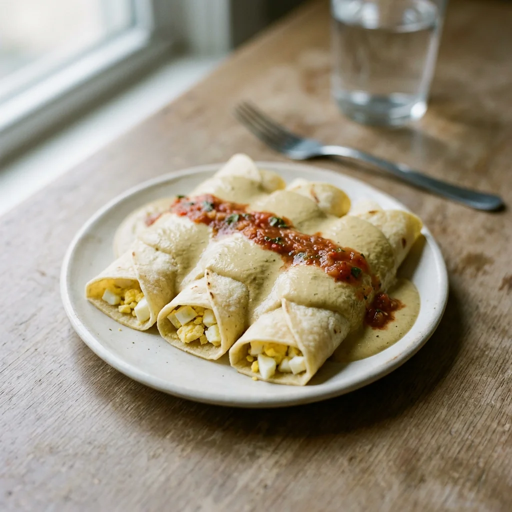 Three Papadzules Egg Pumpkin Seed Rolls