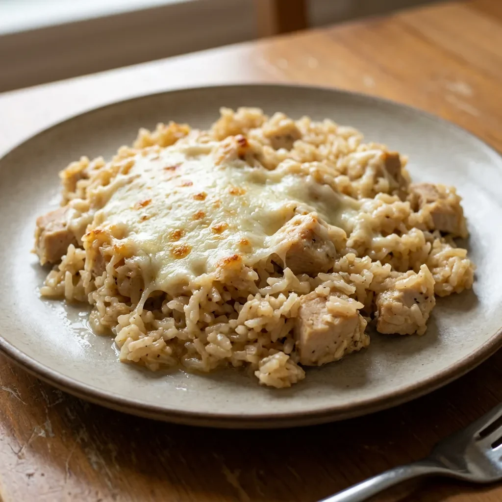 Chicken Mozzarella Rice Bake