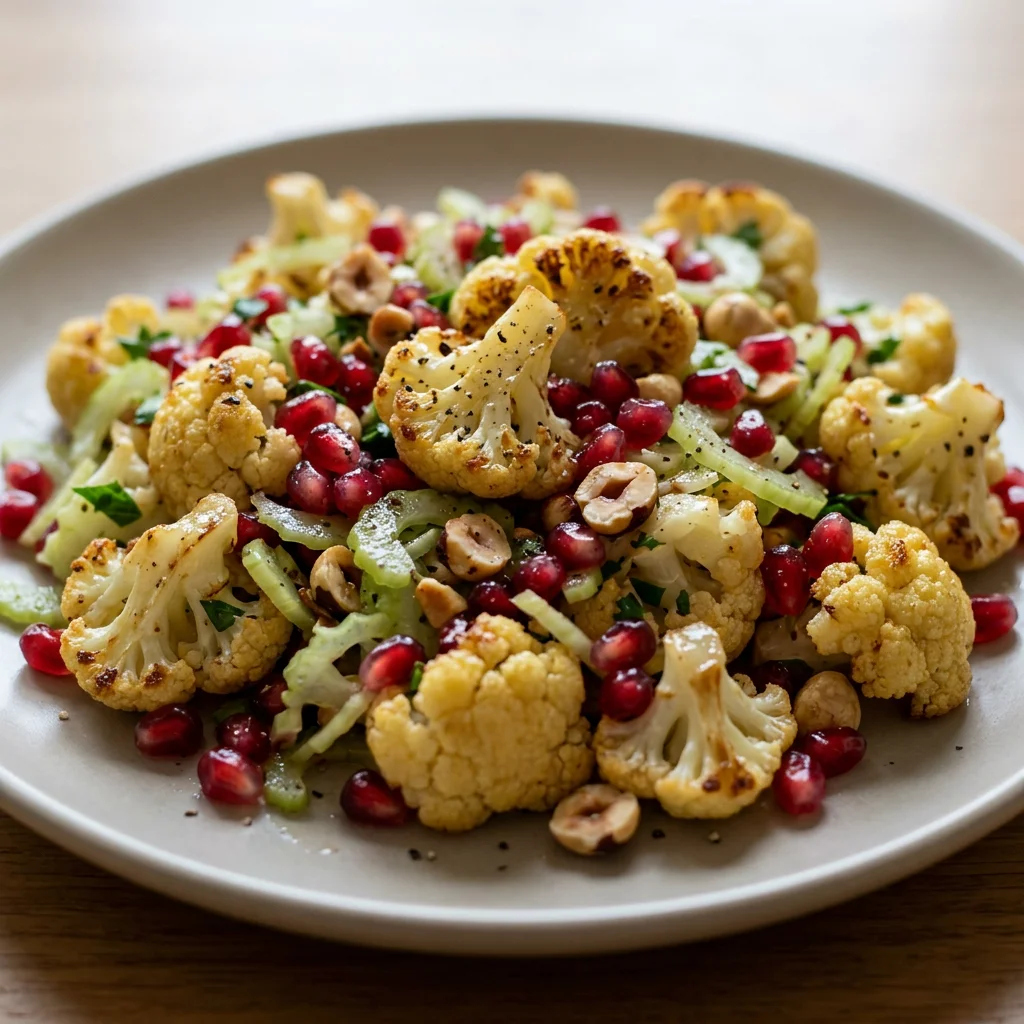 Cauliflower Pomegranate Hazelnut Salad