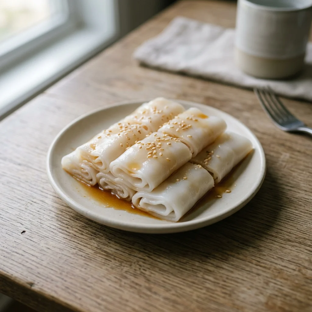 Three Plain Cheung Fun Rice Rolls