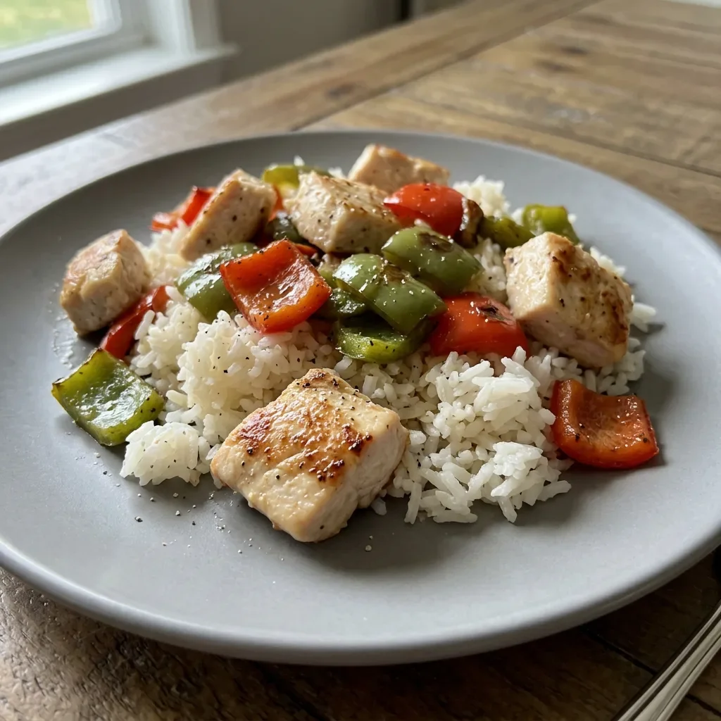 Chicken Bell Pepper Rice Plate