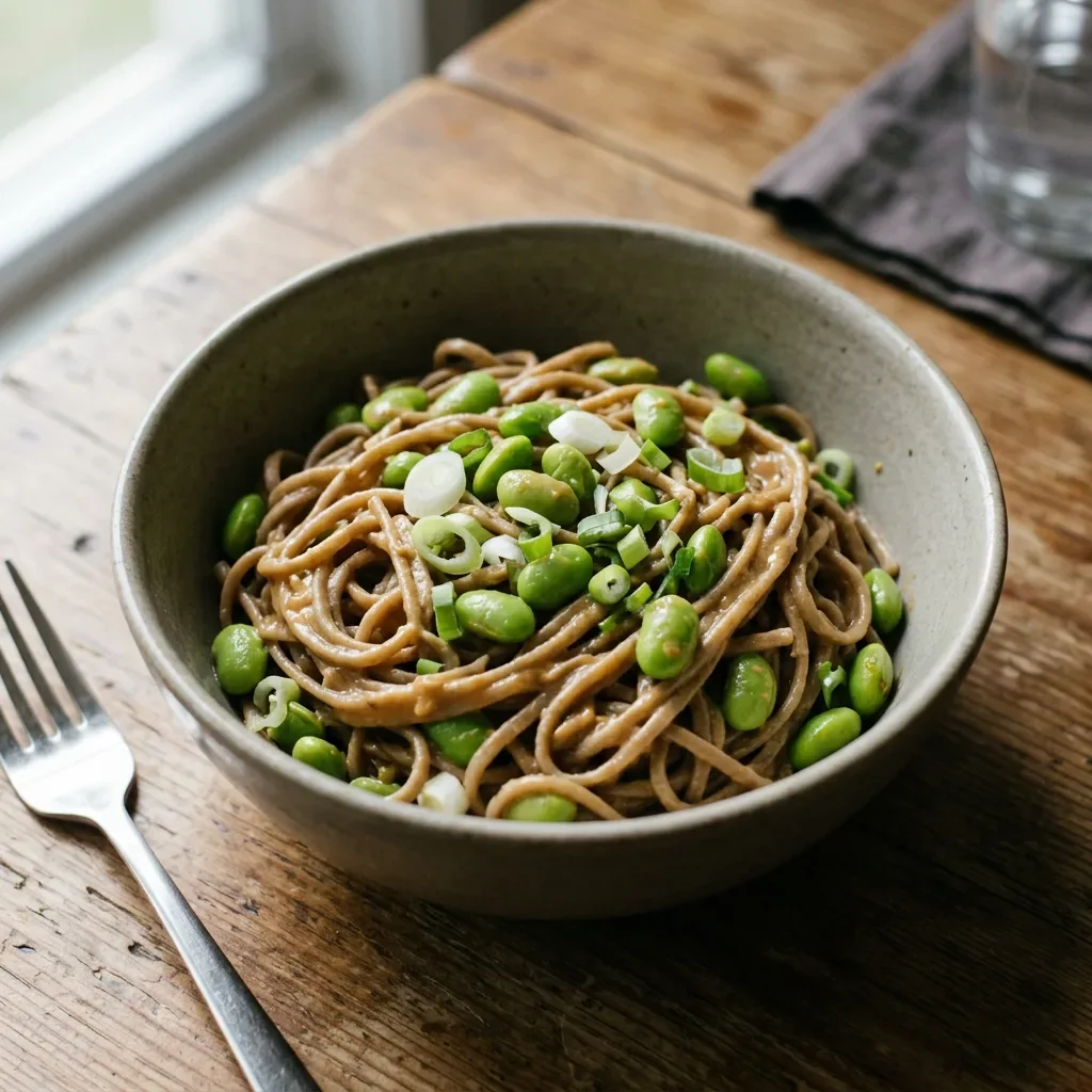 Soba Edamame Peanut Bowl