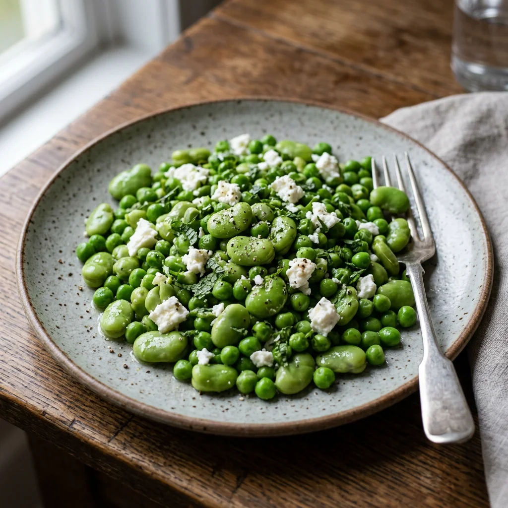 Fava Pea Mint Feta Salad