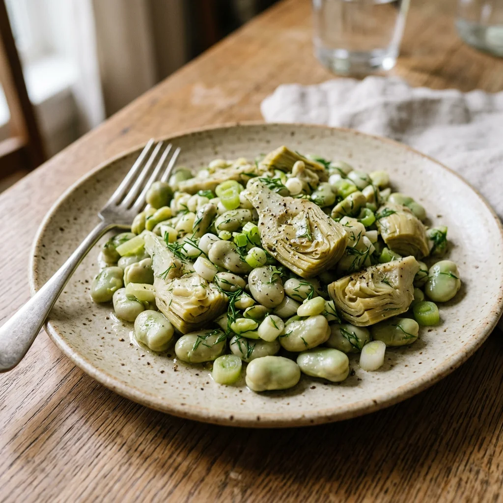 Fava Artichoke Dill Salad