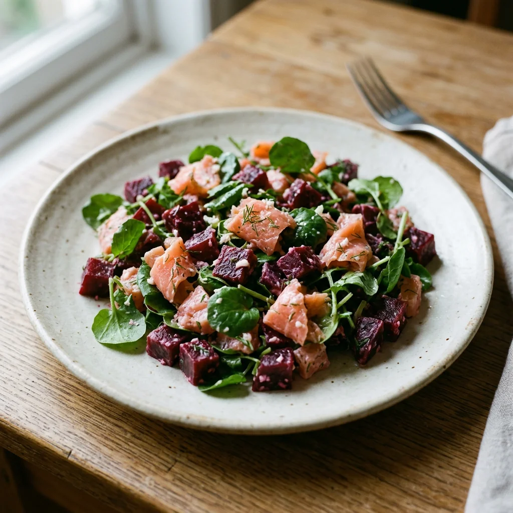 Smoked Salmon Beet Horseradish Salad