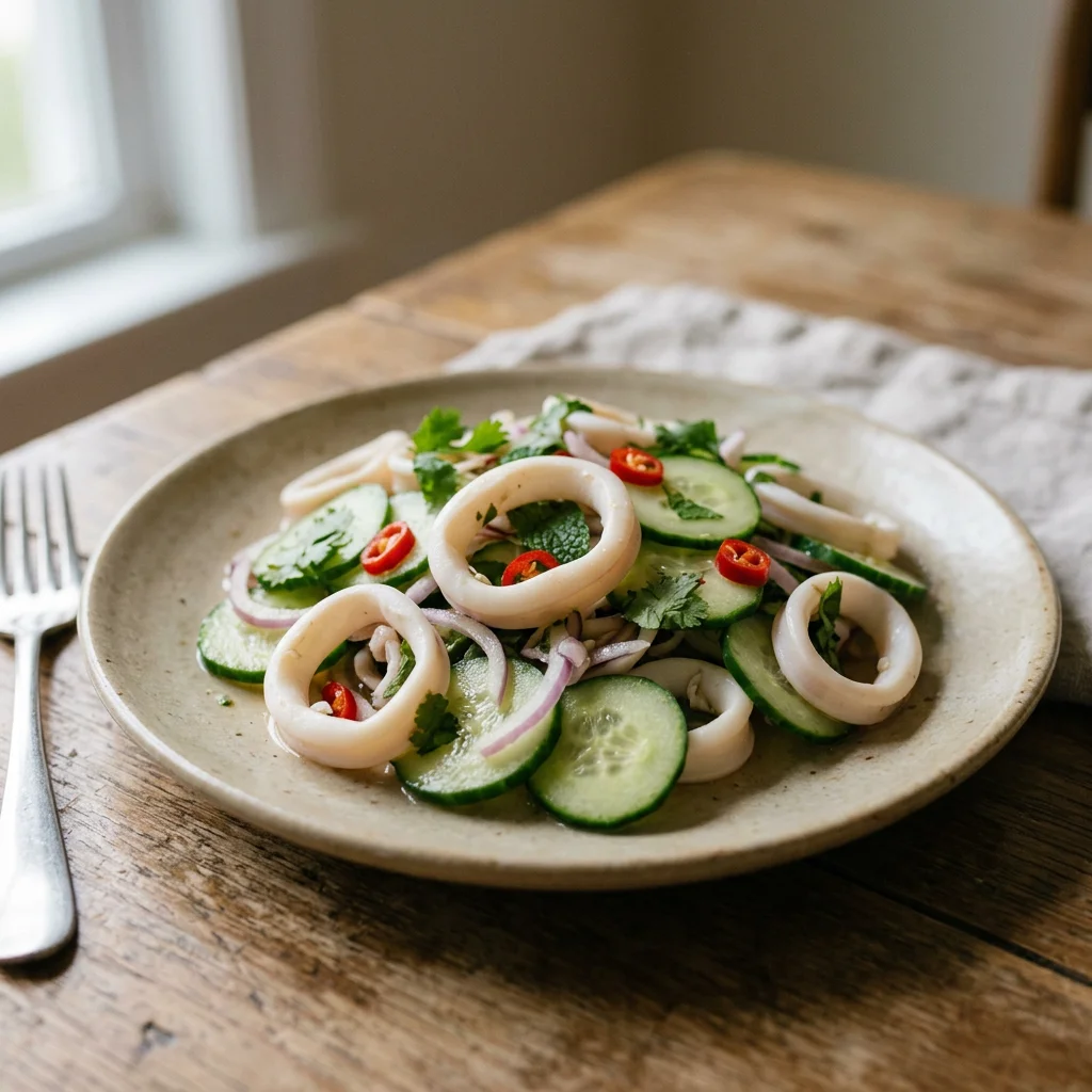 Thai Calamari Cucumber Herb Salad