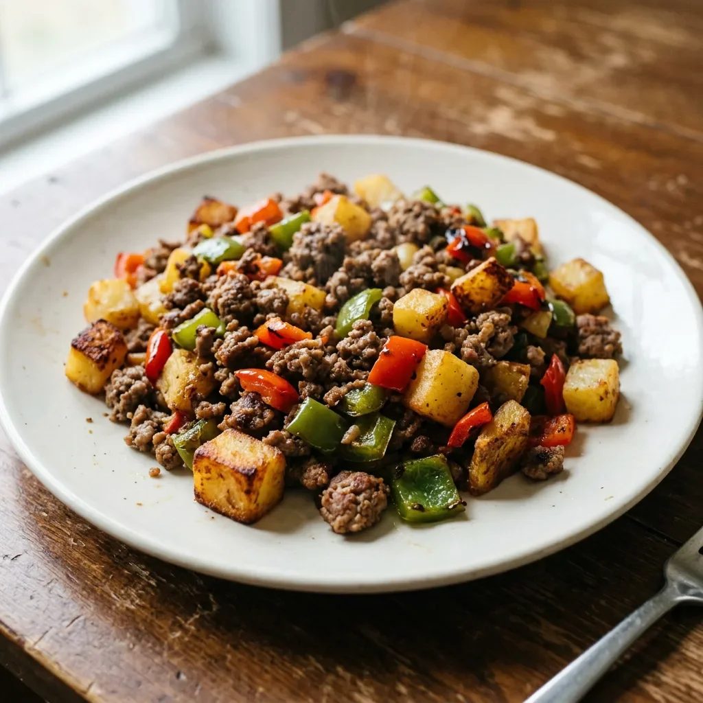 Beef Potato Pepper Hash