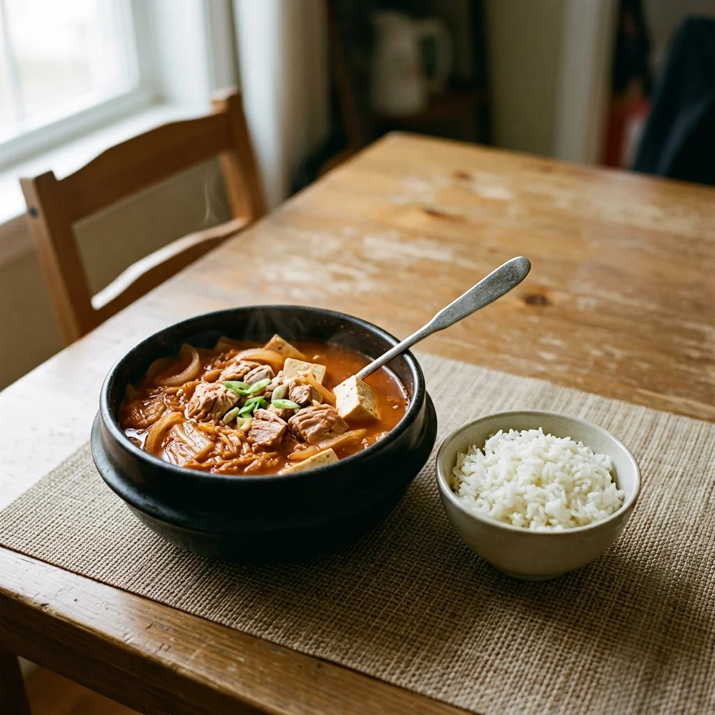 Single Tuna Tofu Kimchi Jjigae with Rice