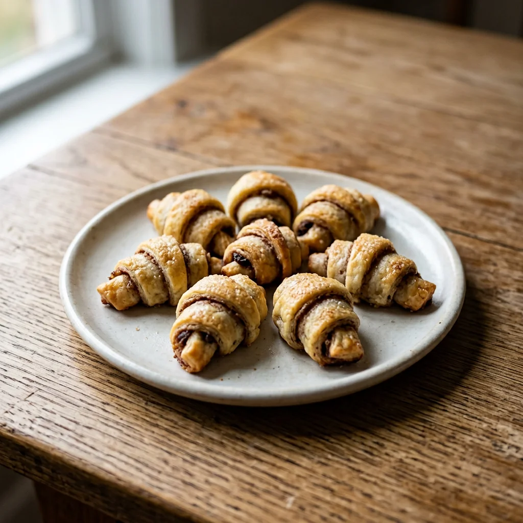 Eight Mini Walnut Raisin Rugelach