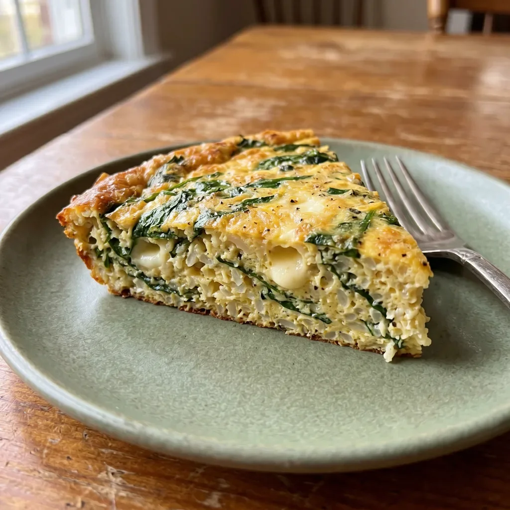 Spinach Mozzarella Rice Frittata