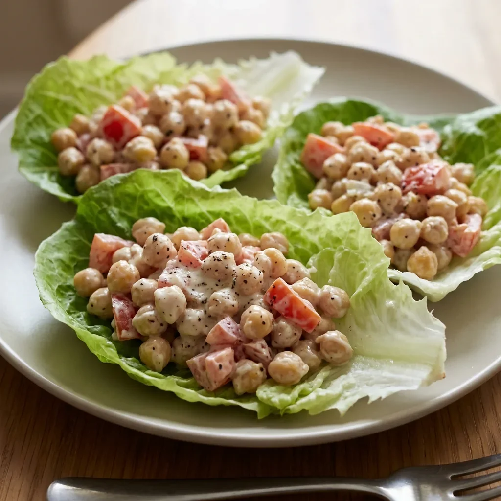 Chickpea Tomato Lettuce Caesar Wraps