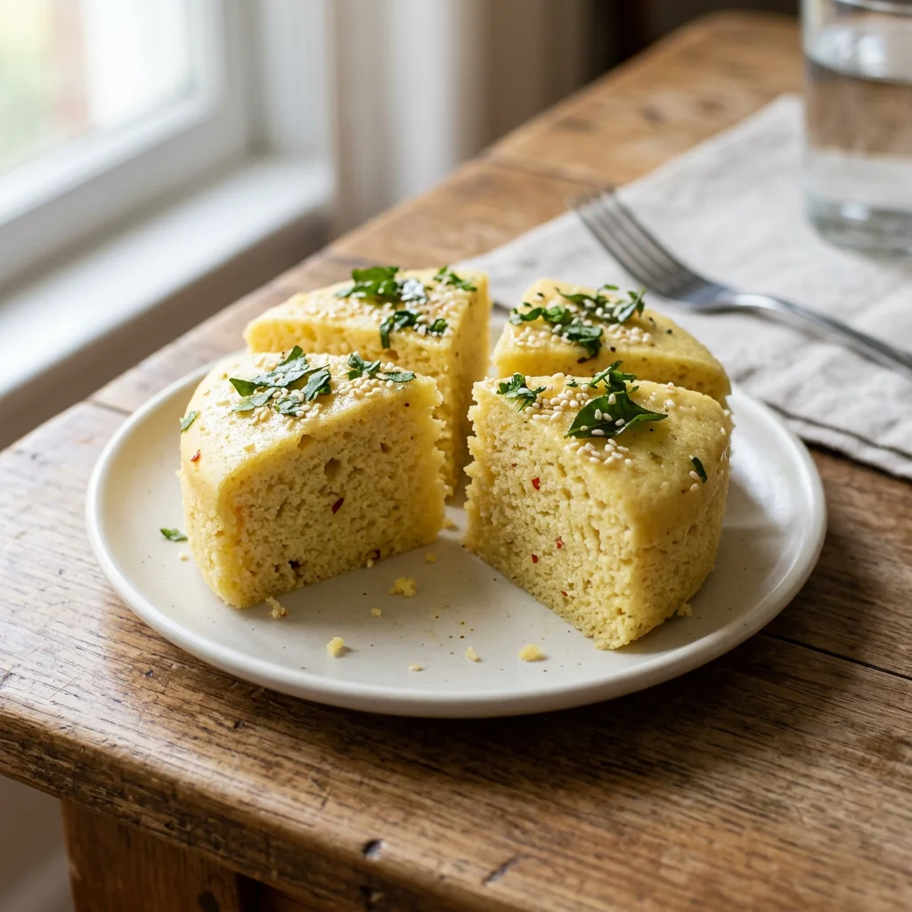 Four Rava Dhokla Pieces