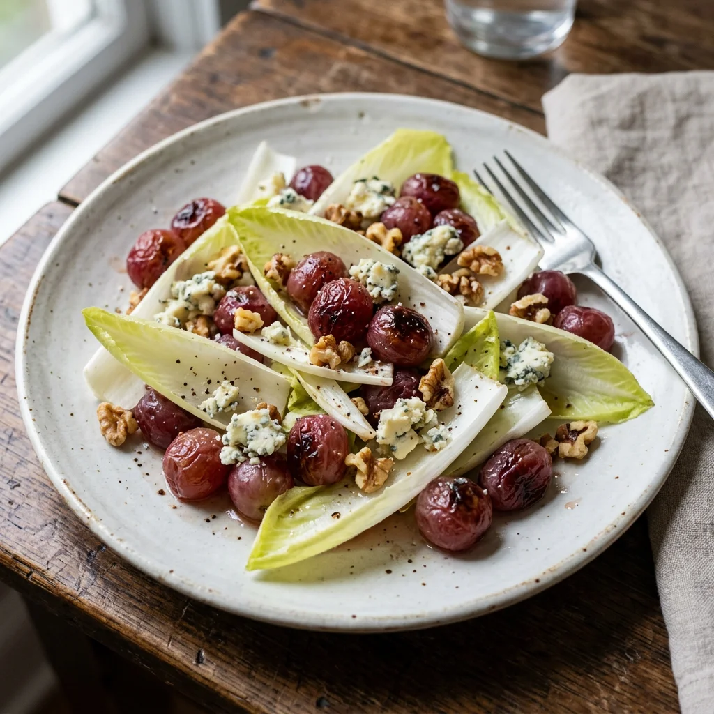 Roasted Grape Endive Blue Cheese Salad
