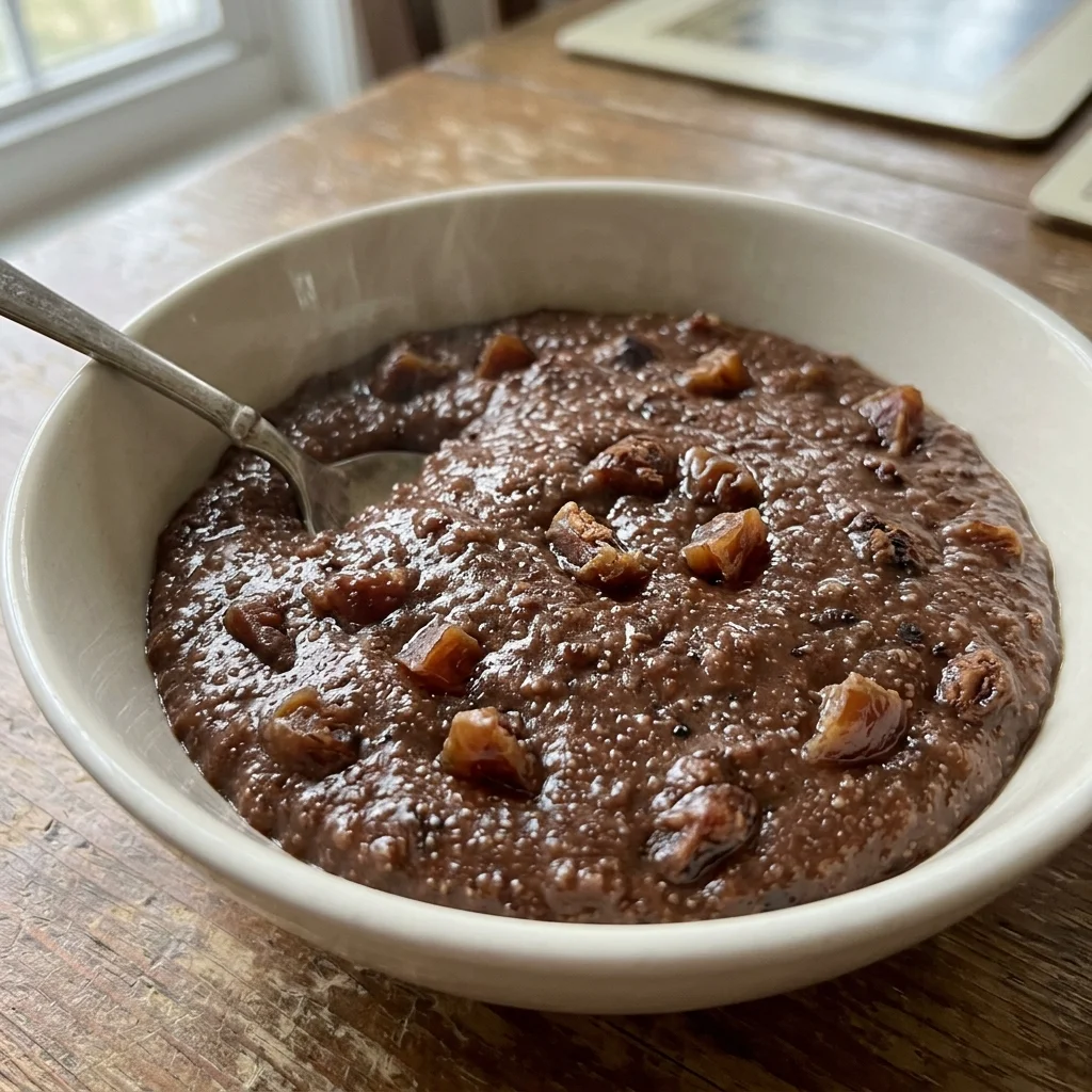 Date Cocoa Semolina Pudding