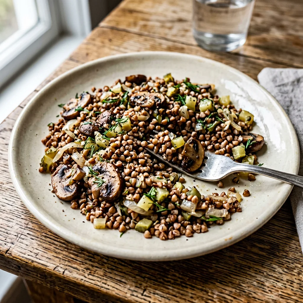 Buckwheat Mushroom Pickle Salad